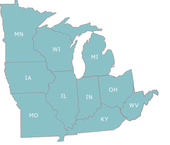 midwest region map