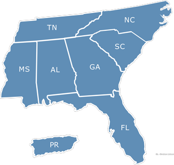 southeast region map